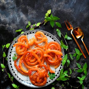 Jalebi Dessert on a Plate